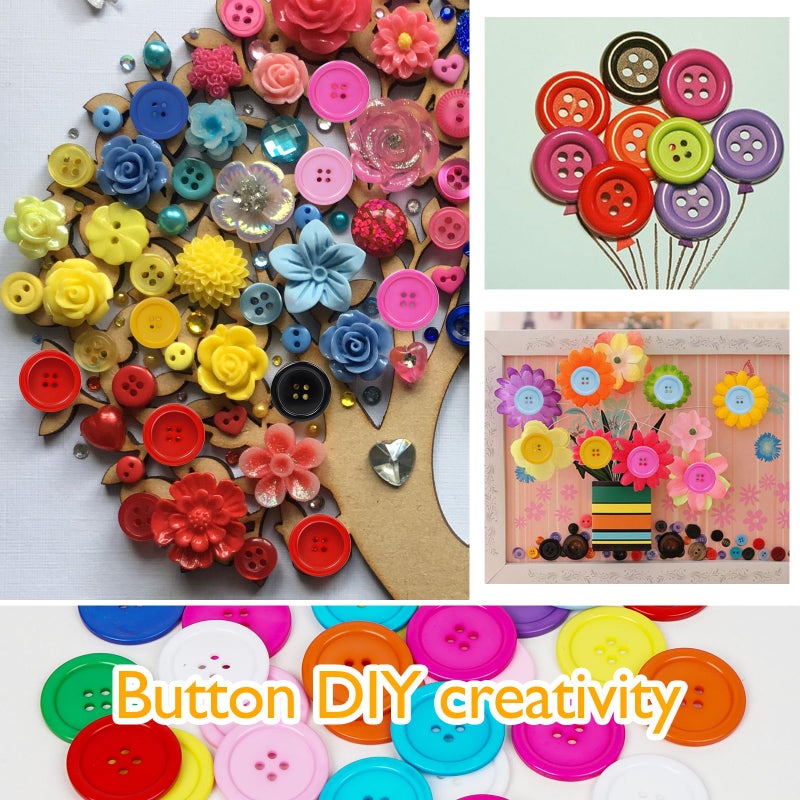 Chenkou Craft Mix Color Plastic Resin Circle Big Button 4 Holes DIY Craft Sewing 30mm 40pcs(Mix, 1 1/4"(30mm)) - Image 4